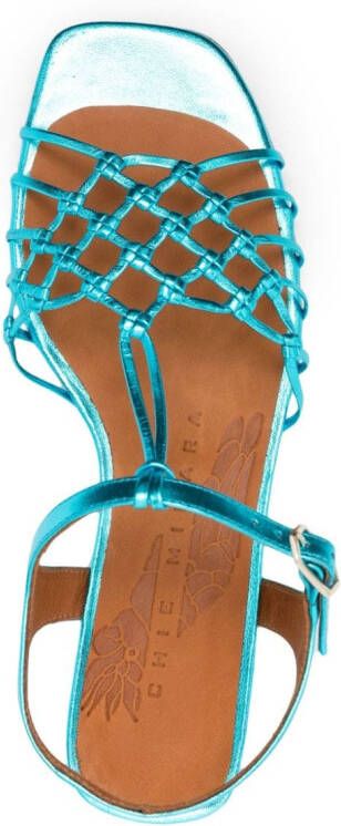 Chie Mihara woven-strap leather sandals Blue