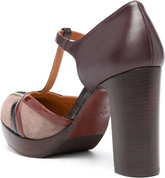 Chie Mihara Yarmin 100mm leather pumps Brown