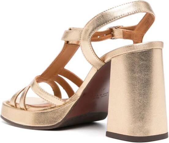 Chie Mihara Zico 95mm leather sandals Gold