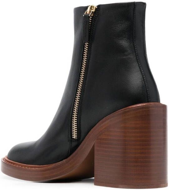 Chloé 90mm leather ankle boots Black