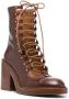 Chloé ankle lace-up fastening boots Brown - Thumbnail 2