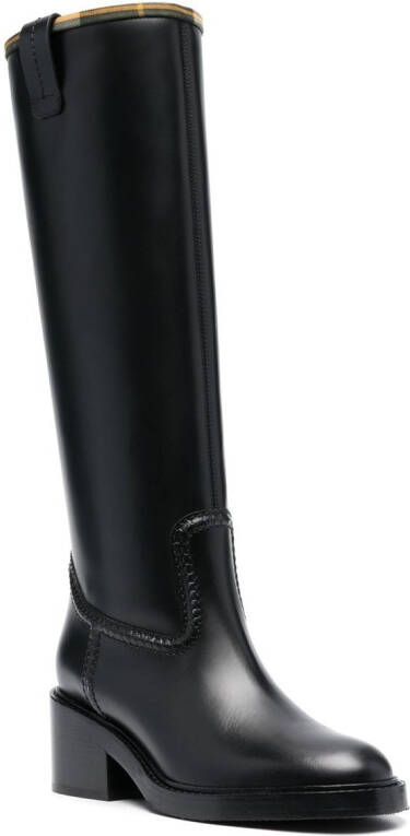 Chloé block-heel leather boots Black