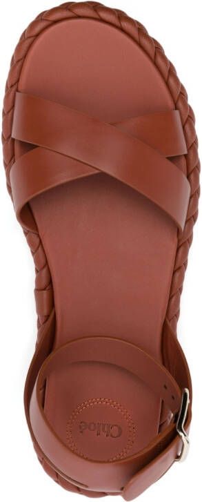 Chloé crossover leather sandals Brown