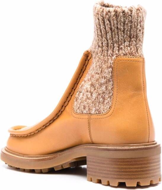 Chloé Jamie knit-ankle boots Yellow