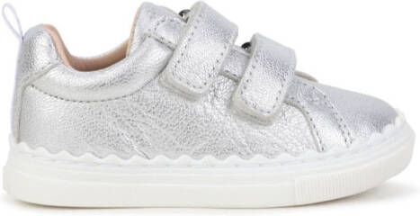 Chloé Kids Lauren leather sneakers Grey