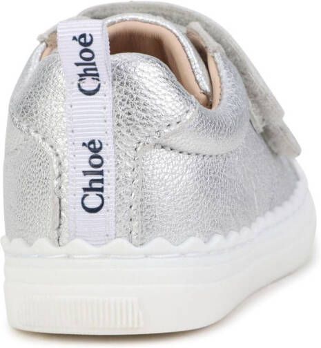 Chloé Kids Lauren leather sneakers Grey