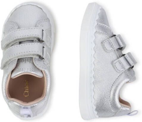 Chloé Kids Lauren leather sneakers Grey