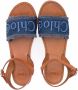 Chloé Kids logo-embroidered denim sandals Blue - Thumbnail 3