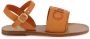 Chloé Kids logo-embroidered leather sandals Brown - Thumbnail 2