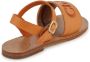 Chloé Kids logo-embroidered leather sandals Brown - Thumbnail 3
