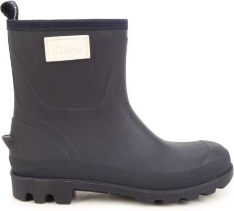 Chloé Kids logo-patch ankle wellies Black