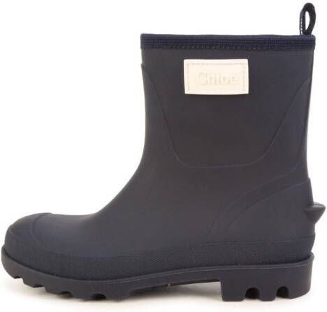 Chloé Kids logo-patch ankle wellies Black