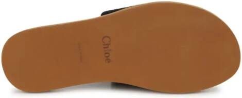 Chloé Kids logo-print flat sandals Brown