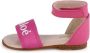 Chloé Kids logo-print leather sandals Pink - Thumbnail 4