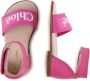 Chloé Kids logo-print leather sandals Pink - Thumbnail 5
