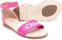 Chloé Kids logo-print leather sandals Pink - Thumbnail 2
