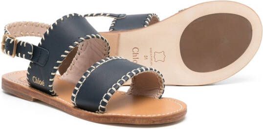 Chloé Kids open-toe leather sandals Blue