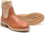 Chloé Kids sock-style chelsea ankle boots Brown - Thumbnail 2