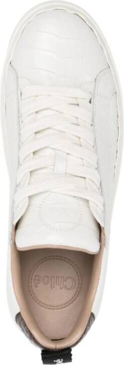 Chloé Lauren crocodile-embossed leather sneakers White