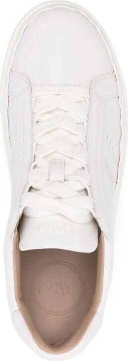 Chloé Lauren lace-up leather sneakers White