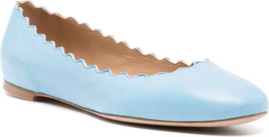 Chloé Lauren leather ballerina shoes Blue