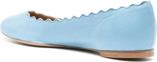 Chloé Lauren leather ballerina shoes Blue