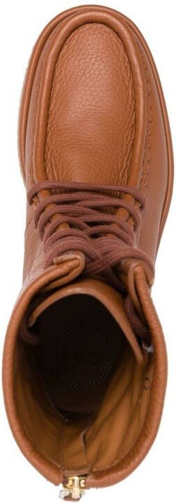 Chloé leather lace-up ankle boots Brown