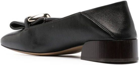 Chloé logo buckle leather loafers Black