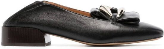 Chloé logo buckle leather loafers Black