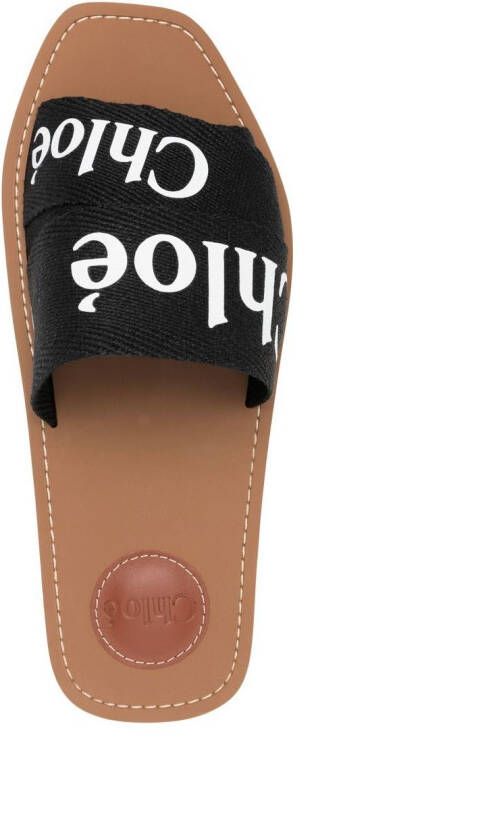 Chloé logo-strap sandals Black