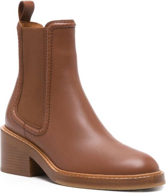 Chloé Mallo 60mm leather boots Brown