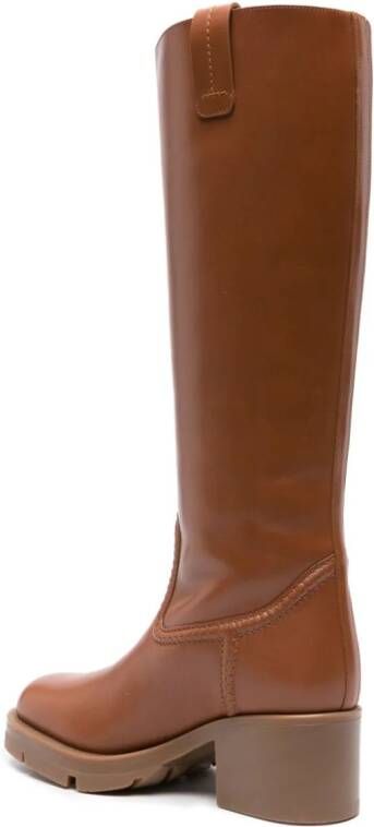 Chloé Mallo 60mm leather knee boots Brown