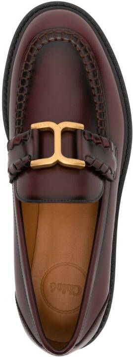 Chloé Marcie leather loafers Red