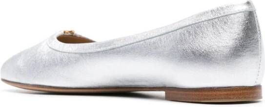 Chloé Marcie metallic leather ballerina shoes Silver