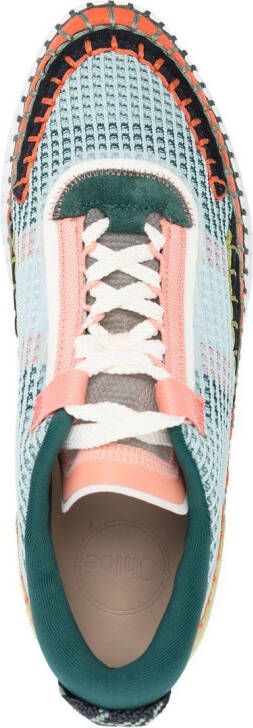 Chloé multi-panel lace-up sneakers Blue