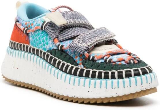 Chloé Nama colour-block knitted sneakers Blue