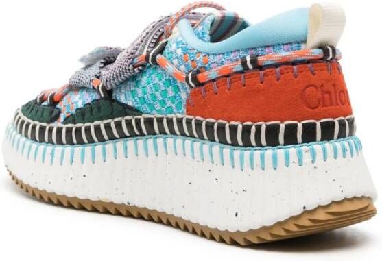 Chloé Nama colour-block knitted sneakers Blue