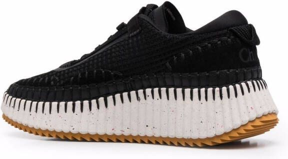 Chloé Nama hand-stitched mesh sneakers Black