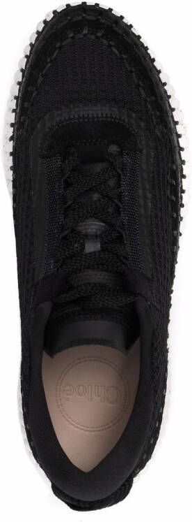 Chloé Nama hand-stitched mesh sneakers Black