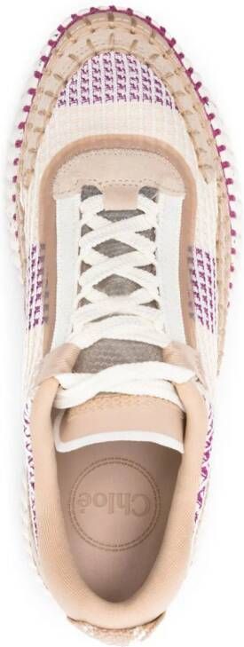 Chloé Nama knitted sneakers Neutrals