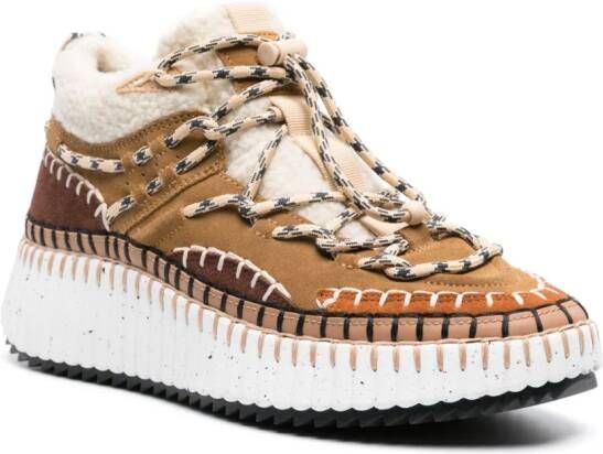Chloé Nama lace-up sneakers Brown