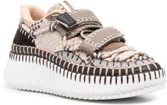Chloé Nama touch-strap fastening sneakers Brown