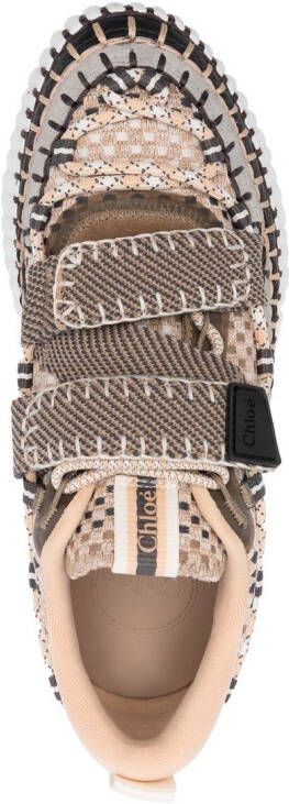 Chloé Nama touch-strap fastening sneakers Brown