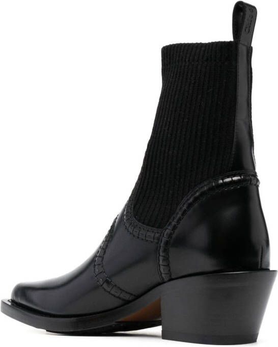 Chloé Nellie 60mm leather ankle boots Black