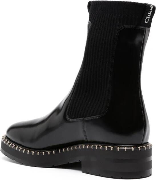 Chloé Noua decorative-stitch leather boots Black