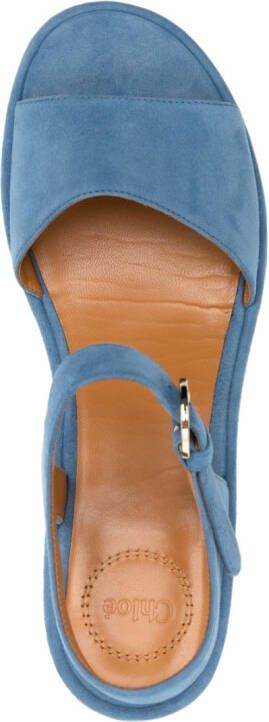 Chloé Odina 85mm suede sandals Blue
