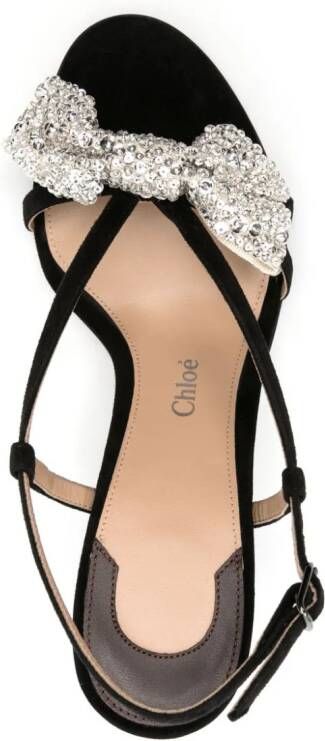 Chloé Oli 90mm bead-embellished sandals Black