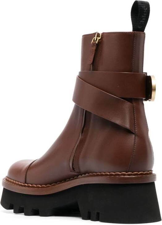 Chloé Owena ankle leather boots Brown