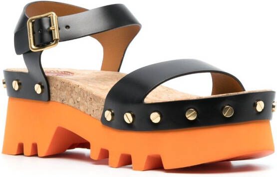 Chloé Owena leather platform sandals Black