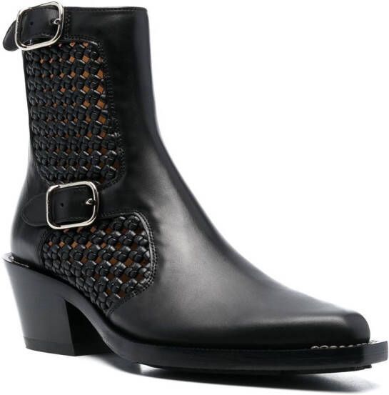 Chloé panelled leather western boots Black